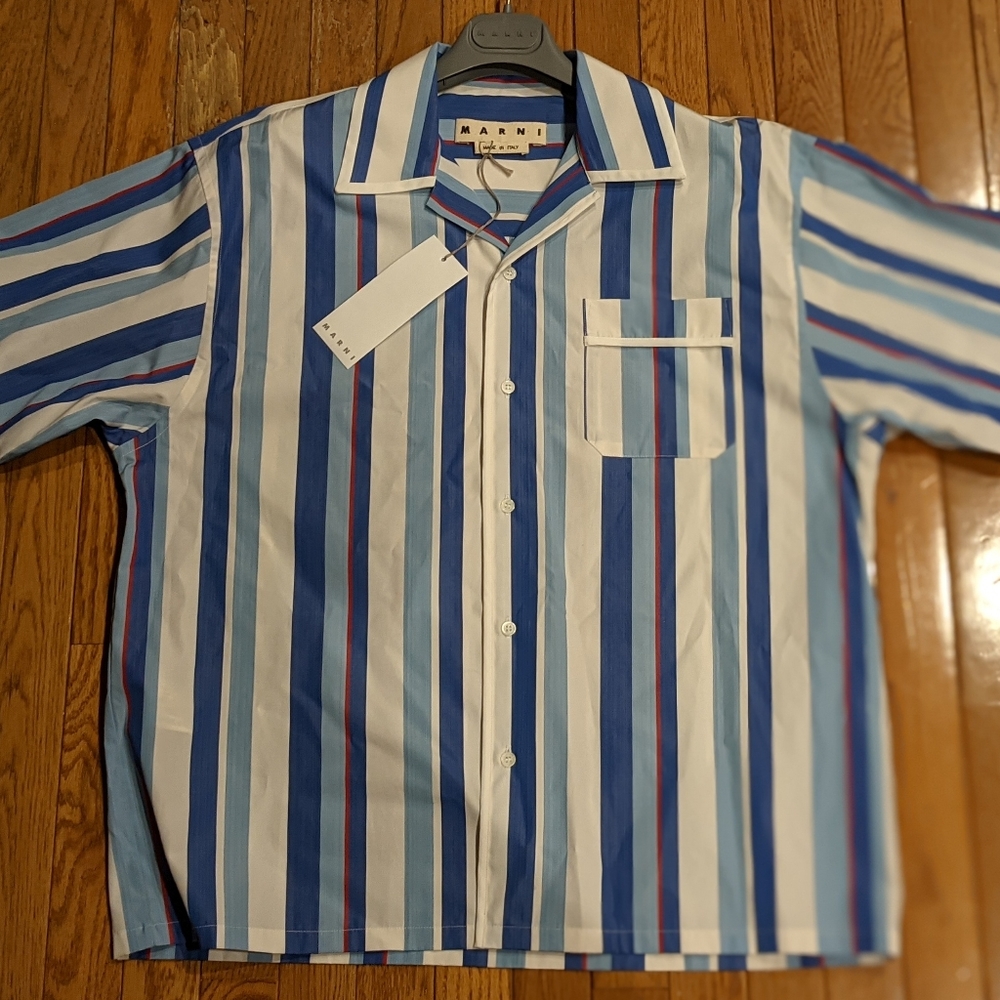 Marni Signature Vacation Striped Button Up Shirt